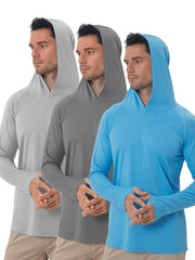 Men's UPF 50 Sun Protection Long Sleeve Hoodie for Outdoor Fishing