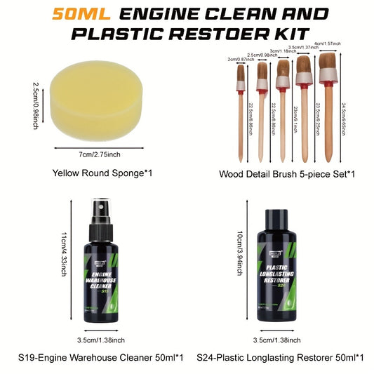 Car Engine Clean And Plastic Restorer Kit Car Wash Engine Warehouse Spray