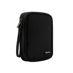 Gray Double layer Hard Disk Storage Bag Portable Clutch Organizer