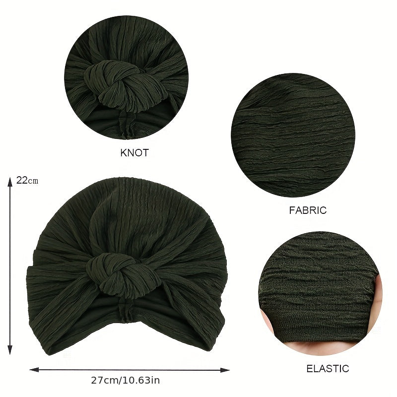 Solid Boho Bonnet Head Wrap Head Scarf Elastic Beanie Chemo Hats