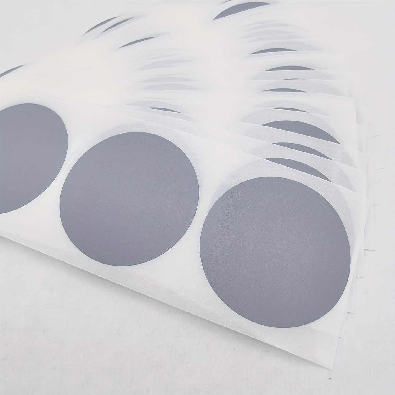 100pcs 38mm Round Squeegee Film Golden Silvery Gray Sticker