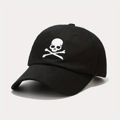 Adjustable Unisex Baseball Cap with Skull Embroidery