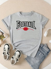 Women's Football Graphic Short Sleeve Sports Tee