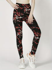 Floral Print Skinny Leggings Women's Stretchy Leggings
