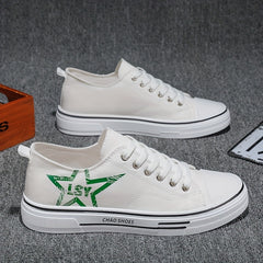 Men's Star Print Canvas Low Top Sneaker