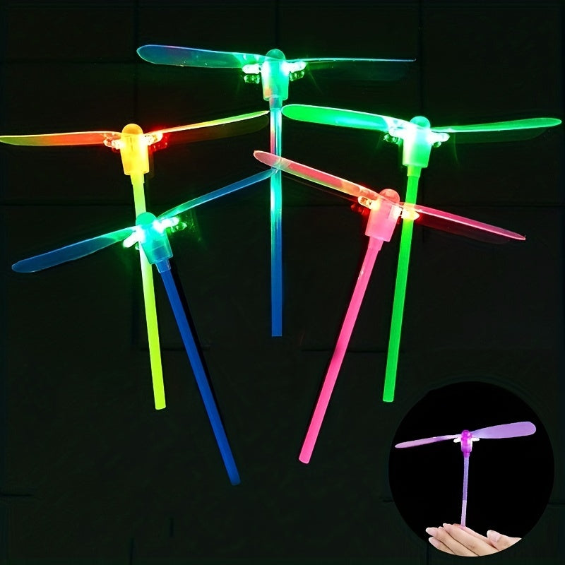 Luminous Plastic Bamboo Dragonfly Flying Toys for Field Camping