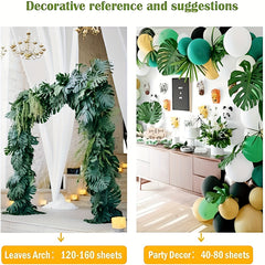 12pcs Artificial Tropical Leaves Wild Animal Birthday Decorations