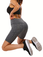 High Stretch Yoga Shorts With Pocket Slimming Biker Shorts