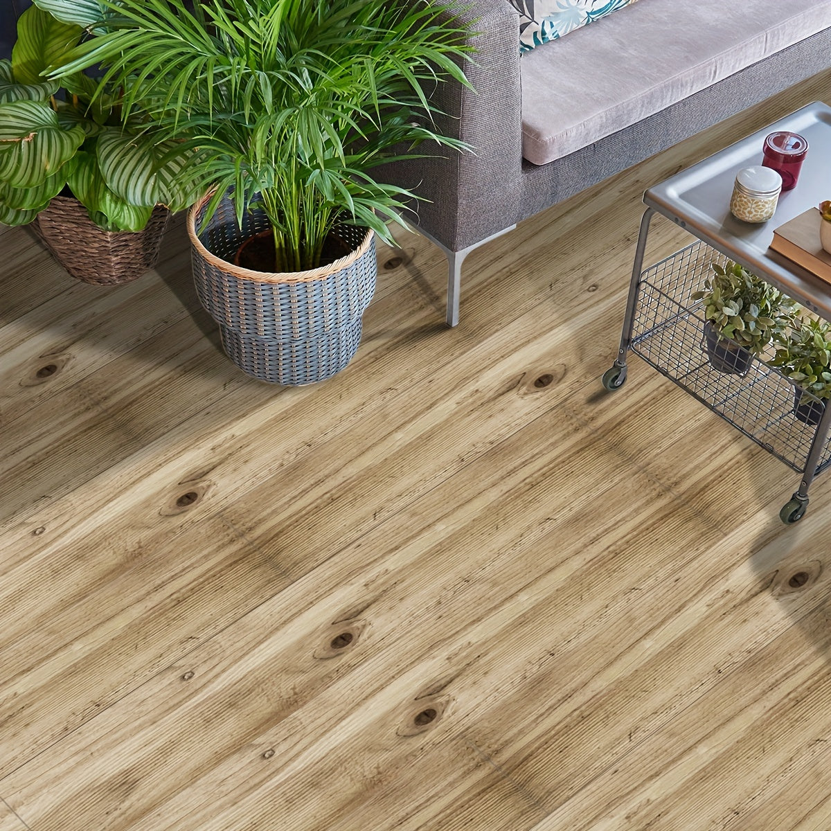 Wood Grain Tile Stickers - Waterproof, Removable, Non-Slip