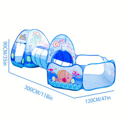 Kids Ocean 3-In-1 Tent Game House Indoor Baby Foldable Toy House
