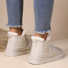 Women's Slip On Snow Boots High Round Toe Non slip Warm Fluffy Winter Shoes