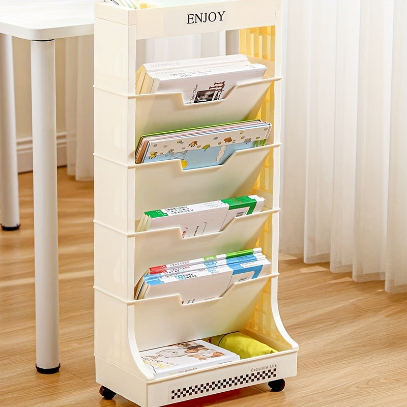 1pc Movable Oblique Plug in Bookshelf Desk Storage Shelf