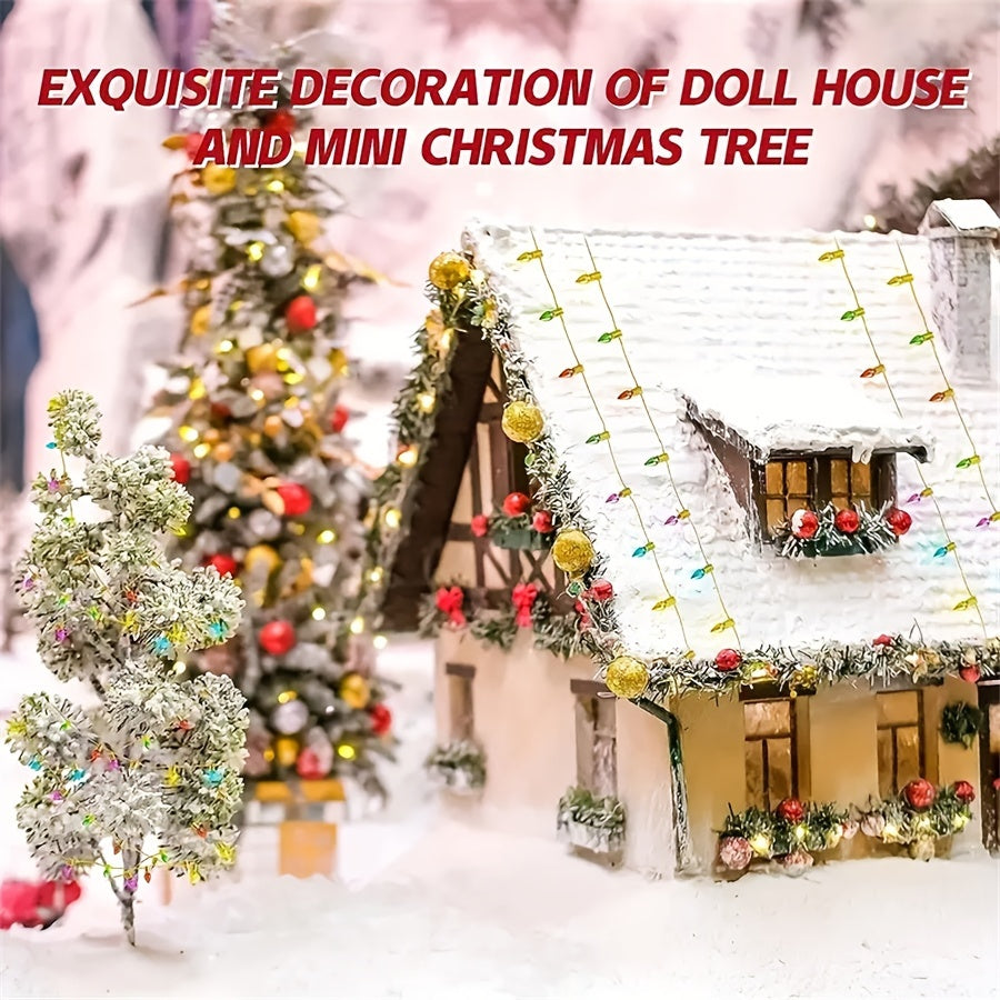 Glittery Plastic Light Bulb String Lights for Dollhouse - Mixed DIY