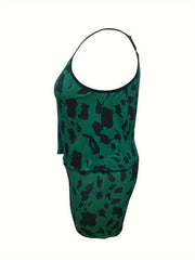 Dalmatian Print Cami Top & Shorts Set Plus Size Casual Loungewear