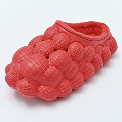 Unisex Massage Bubble Slides With Faux Fur