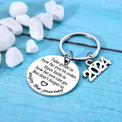 Stainless Steel Keychain Graduation Gift Backpack Pendant Small Gift
