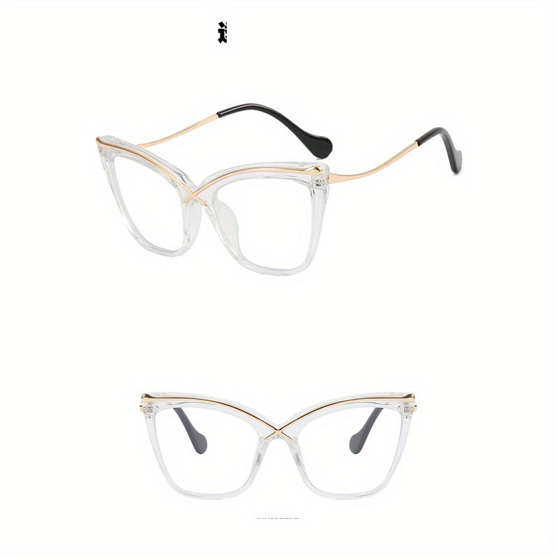 Oversized Clear Lens Glasses For Women Men Cat Eye Eyeglasses