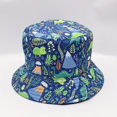 Dinosaur Print Bucket Hat Reversible Fisherman Cap