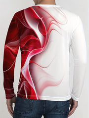 Red Block Mens 2 Piece Outfits Long Sleeve T-shirt Casual Loose Sweatp