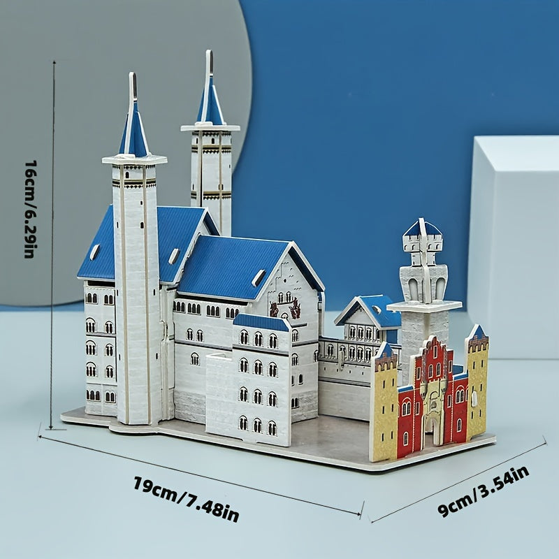 2pcs 3D Hand-assembled Architectural Model Puzzle Gift