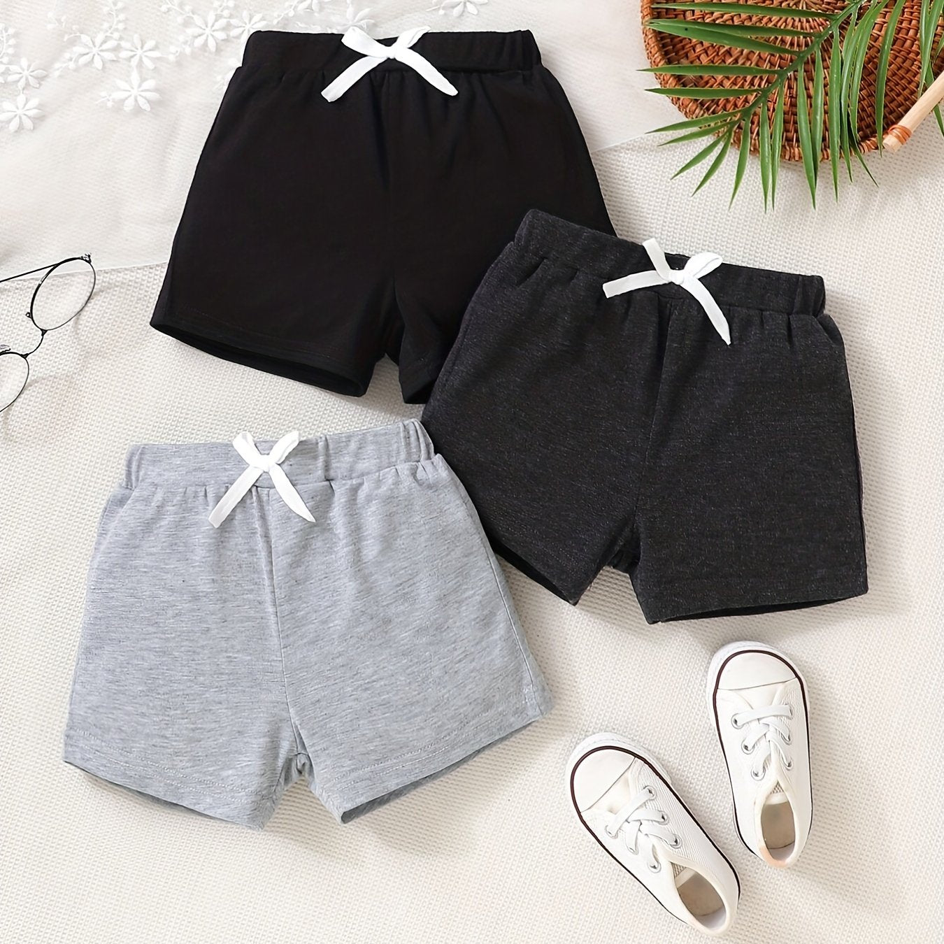 Cute 3 Piece Outfit Set for Toddlers - Bow Shorts and Comfy Clothes
