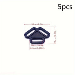 5pc Plastic Triangle Buckle Chest Strap Adjustment Buckle