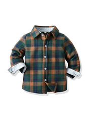 Baby Boys Plaid Shirts Button Down Long Sleeve Kids Clothes