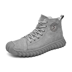 Men's Lace up Boots Cushioned Sneakers Casual Walking Shoes