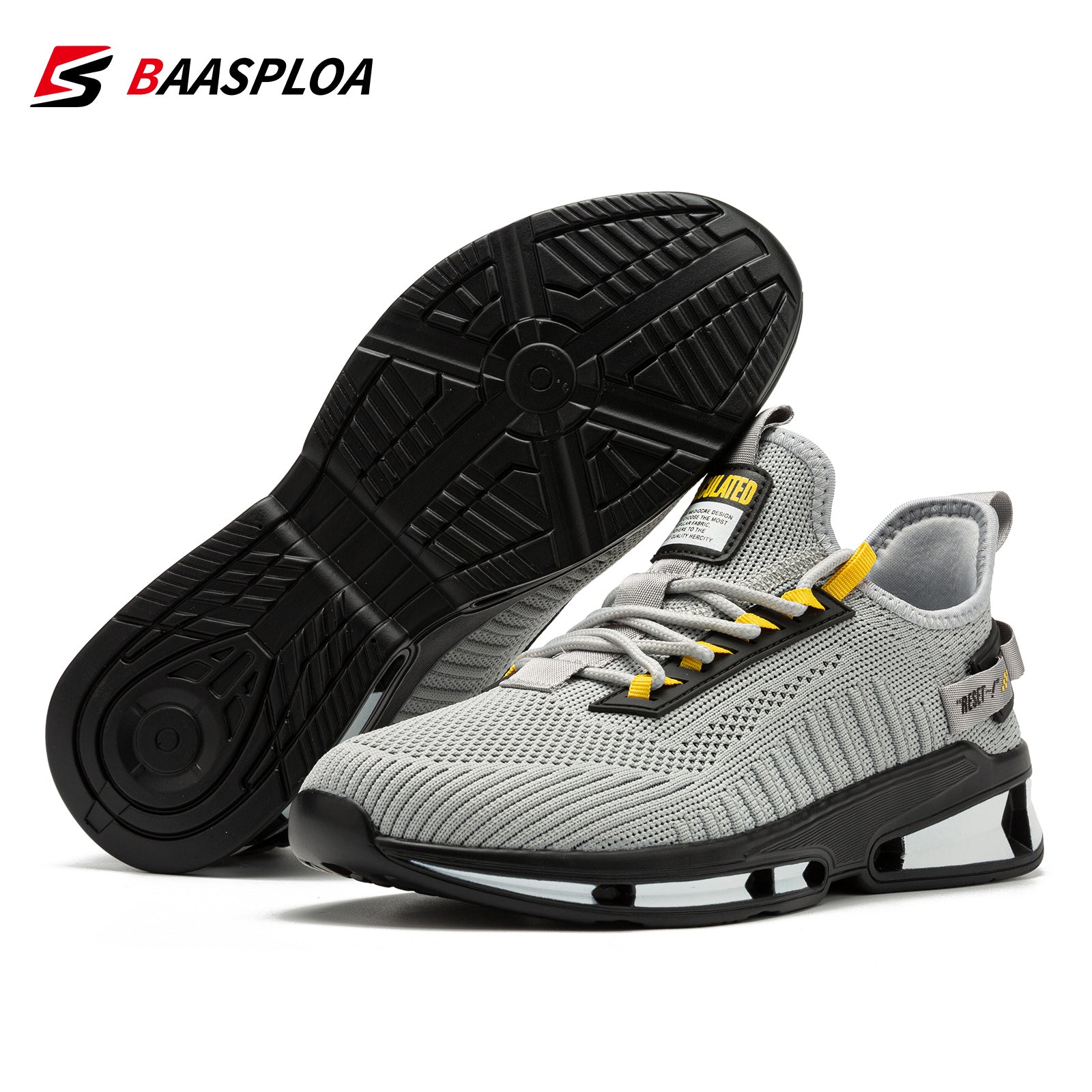 Baasploa Men's Running Shoes Breathable Trainers Sneakers