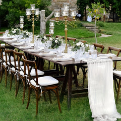 Boho Cheesecloth Table Runner for Wedding Reception Bridal Shower