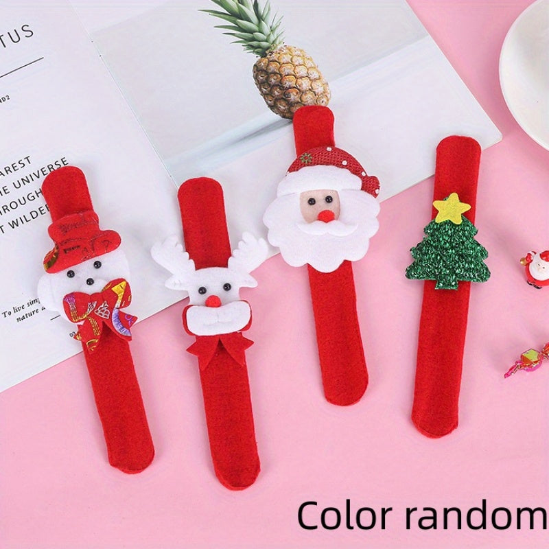 4pcs Christmas Bracelets Plush Doll Wristband Holiday Gathering