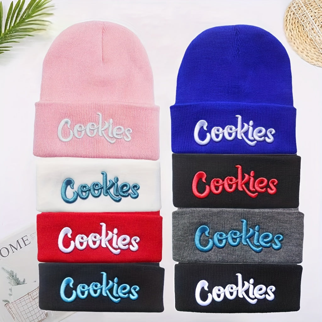 Unisex Cookies Embroidered Warm Hip Hop Knitted Hat