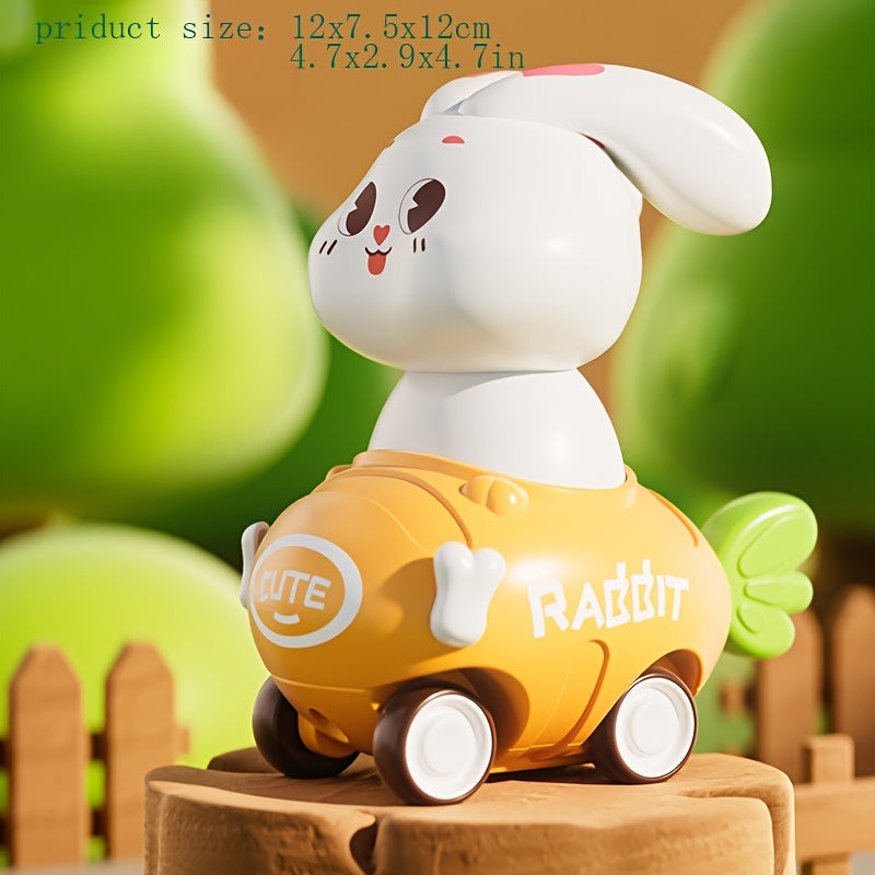 Cartoon Rabbit Toy Car, Durable Plastic, Perfect Holiday Gift for Kids