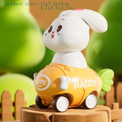 Cartoon Rabbit Toy Car, Durable Plastic, Perfect Holiday Gift for Kids