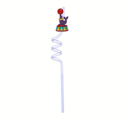 8pcs Circus Series Reusable Pet Straws for Party Bar Decoration