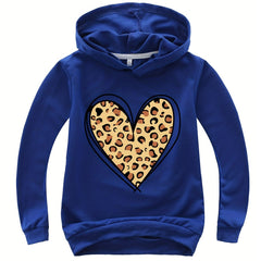Heart Graphic Print Hoodie for Kids