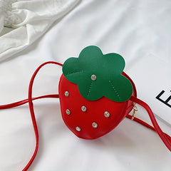 Cartoon Plush Strawberry Coin Purse Portable Wallet Small Bag For Girls