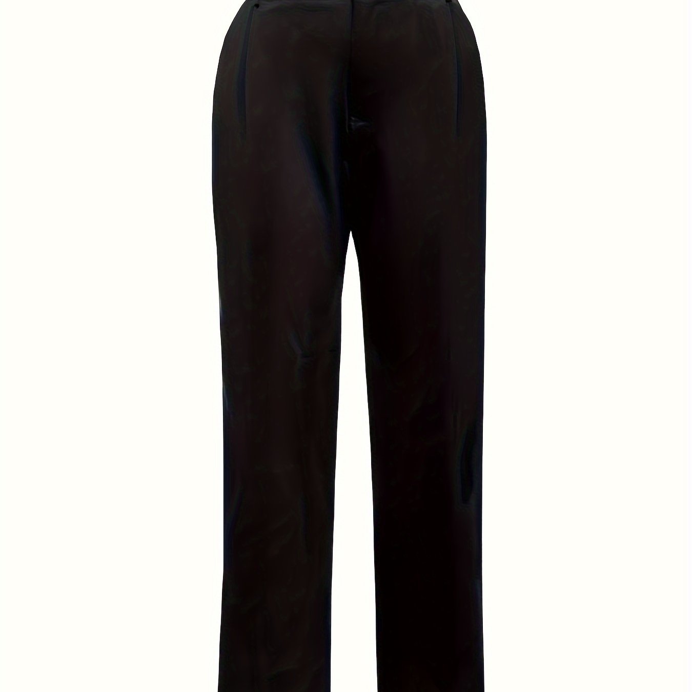 Solid Button Fly High Rise Trousers