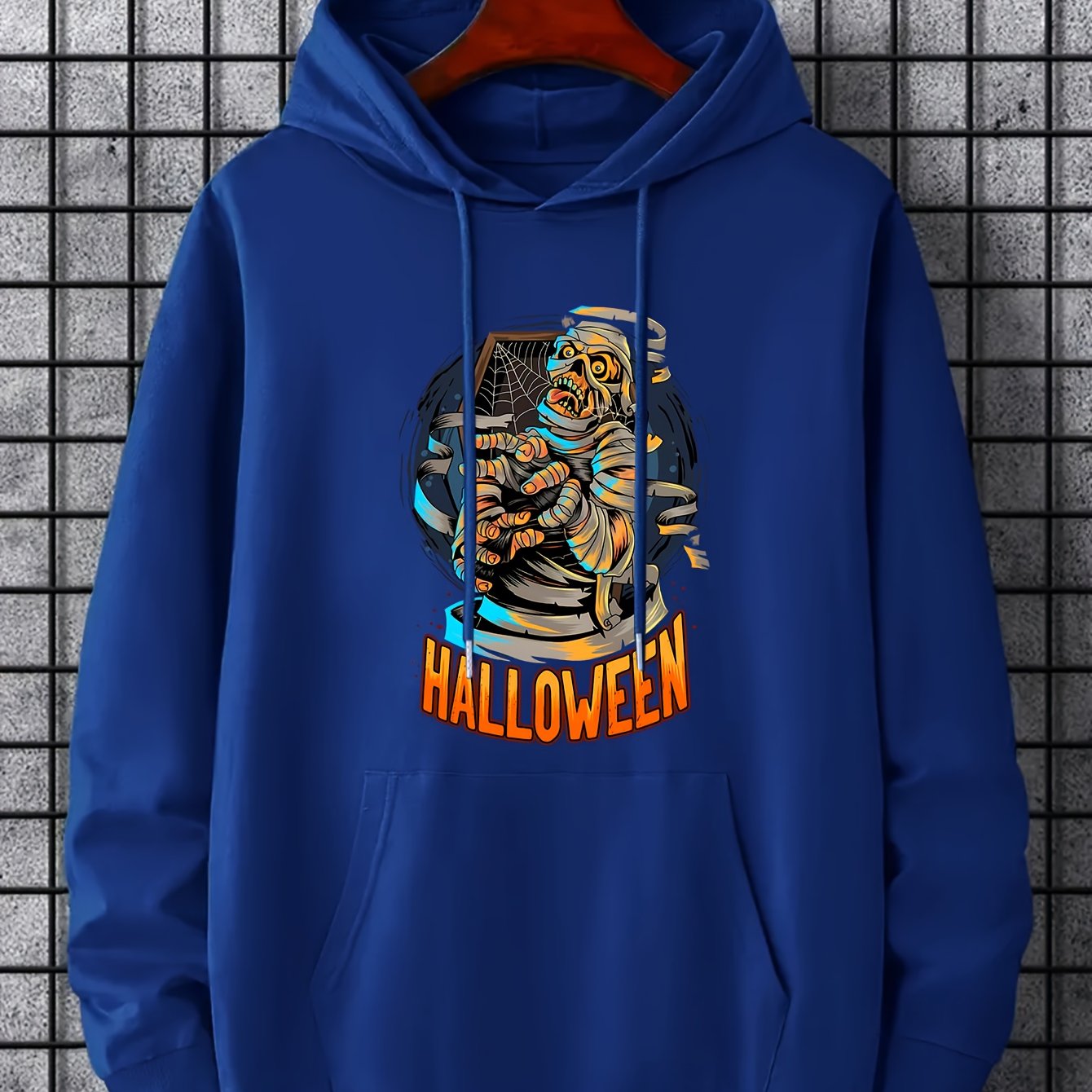 Men's Mummy Skeleton Graphic Hoodie Halloween Style