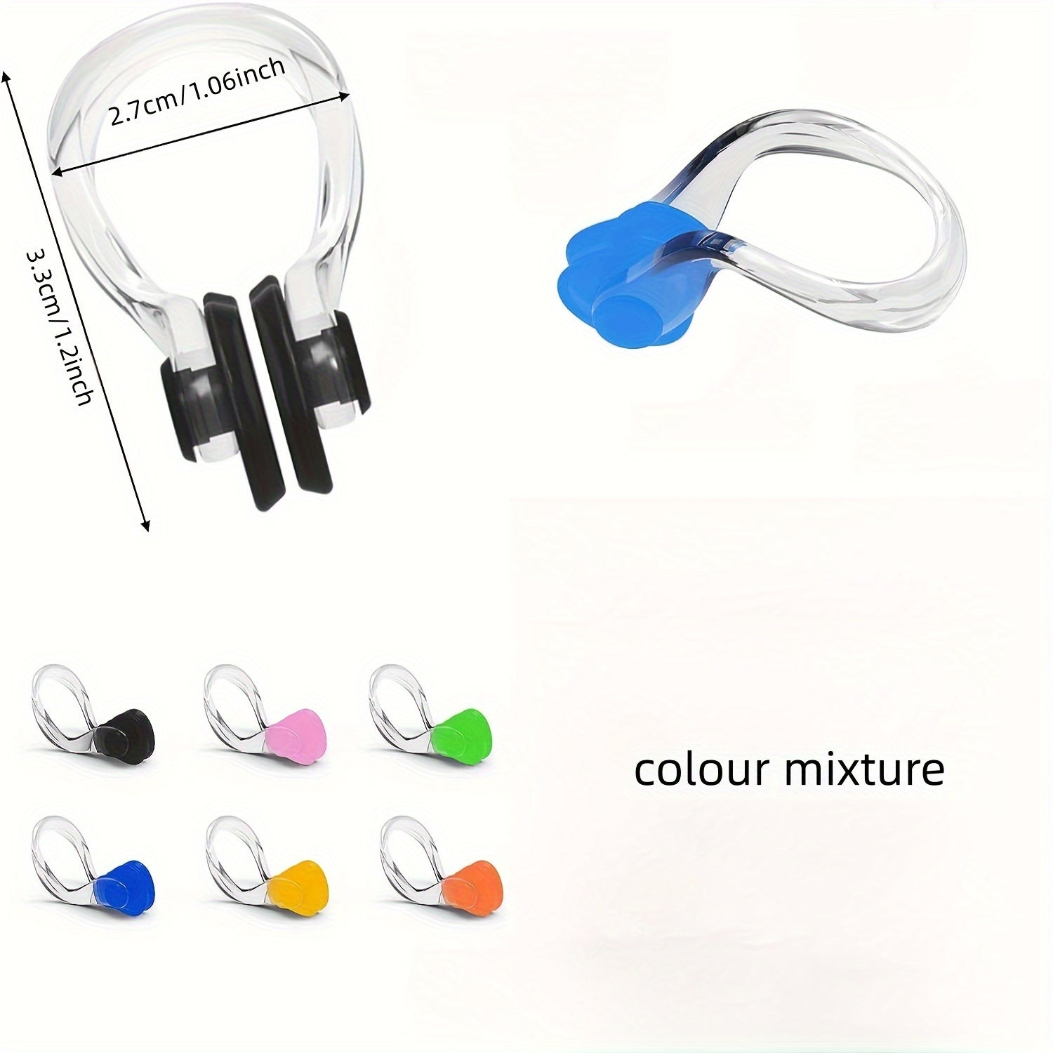 10pcs Mixed Silicone Swimming Nose Clips - Waterproof Nose Clips
