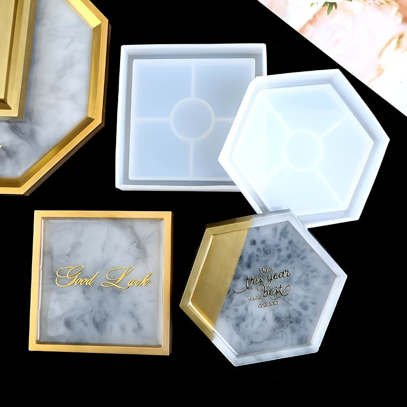 DIY Coaster Silicone Mold Mirror Epoxy Resin Mold