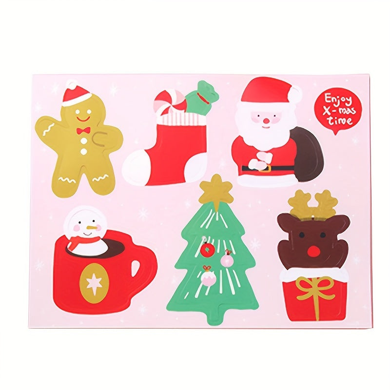 6pcs Christmas Lollipop Candy Packaging Card Santa Claus