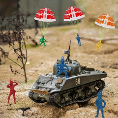 28pcs Parachute Toy Throw Toy Outdoor Game Military Action Figures Random Colors