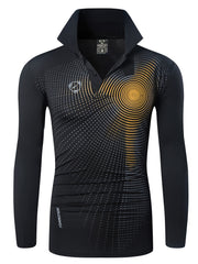 Men's Block Turndown Collar Casual Long Sleeve Shirt