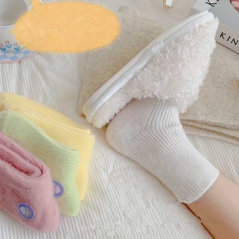 Cute Polka Dot Socks for Women 4 Pairs All Match Stockings