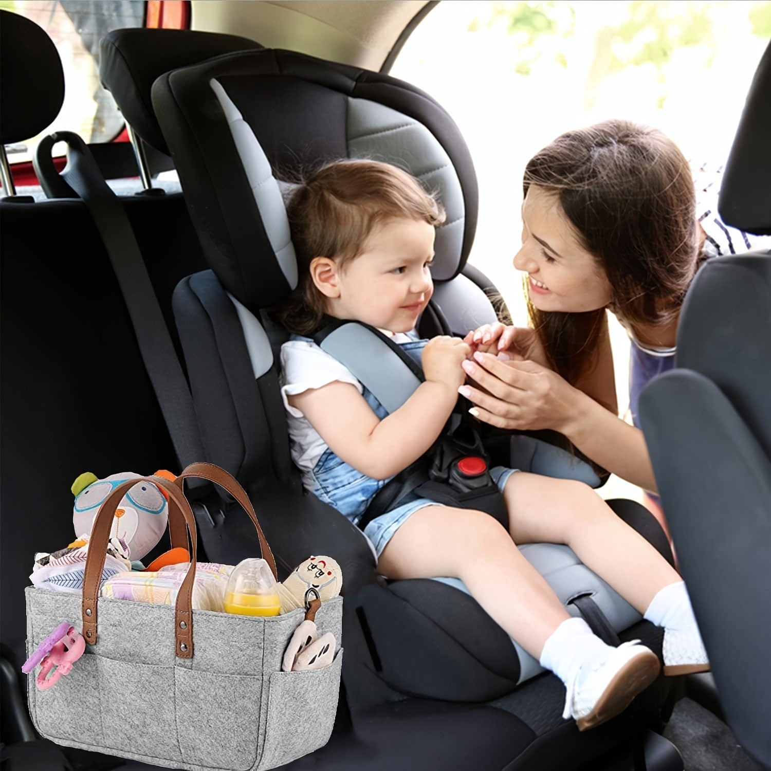 Baby Diaper Basket Storage Bag for Car Nursery Trunk Organizer