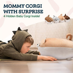 Corgi Mommy and 4 Puppies Plush Set
