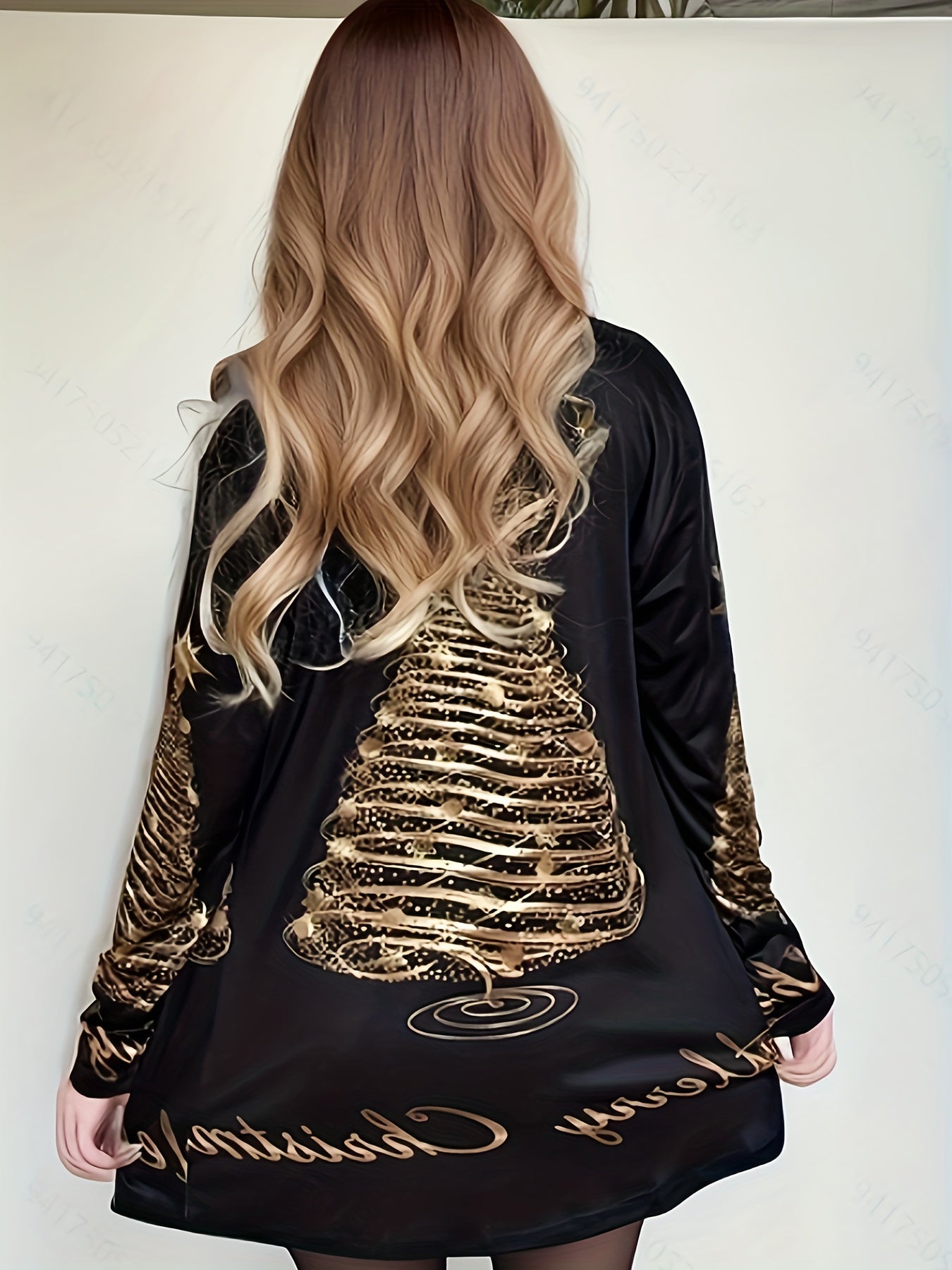 Tree Print Long Sleeve Cardigan