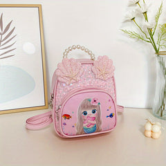 Casual Sequin Backpack with Beaded Shell Decor