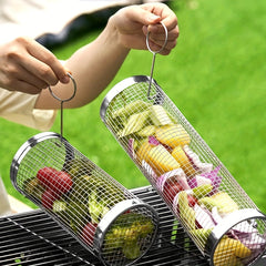 Stainless Steel BBQ Grill Basket for Veggies, Fries, Fish